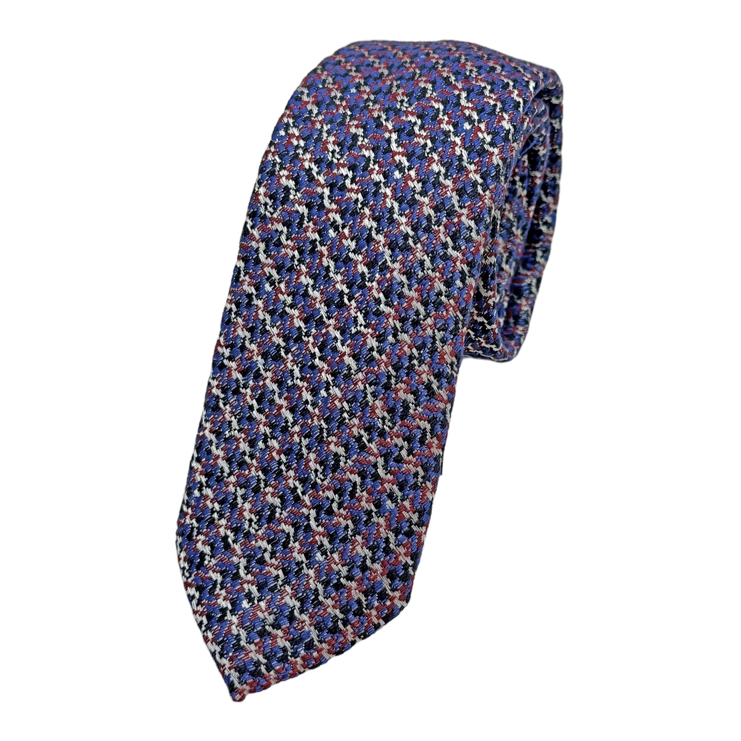 Purple Italian Mens Wool Blend Heavy Textured Weave Skinny Neck Ties