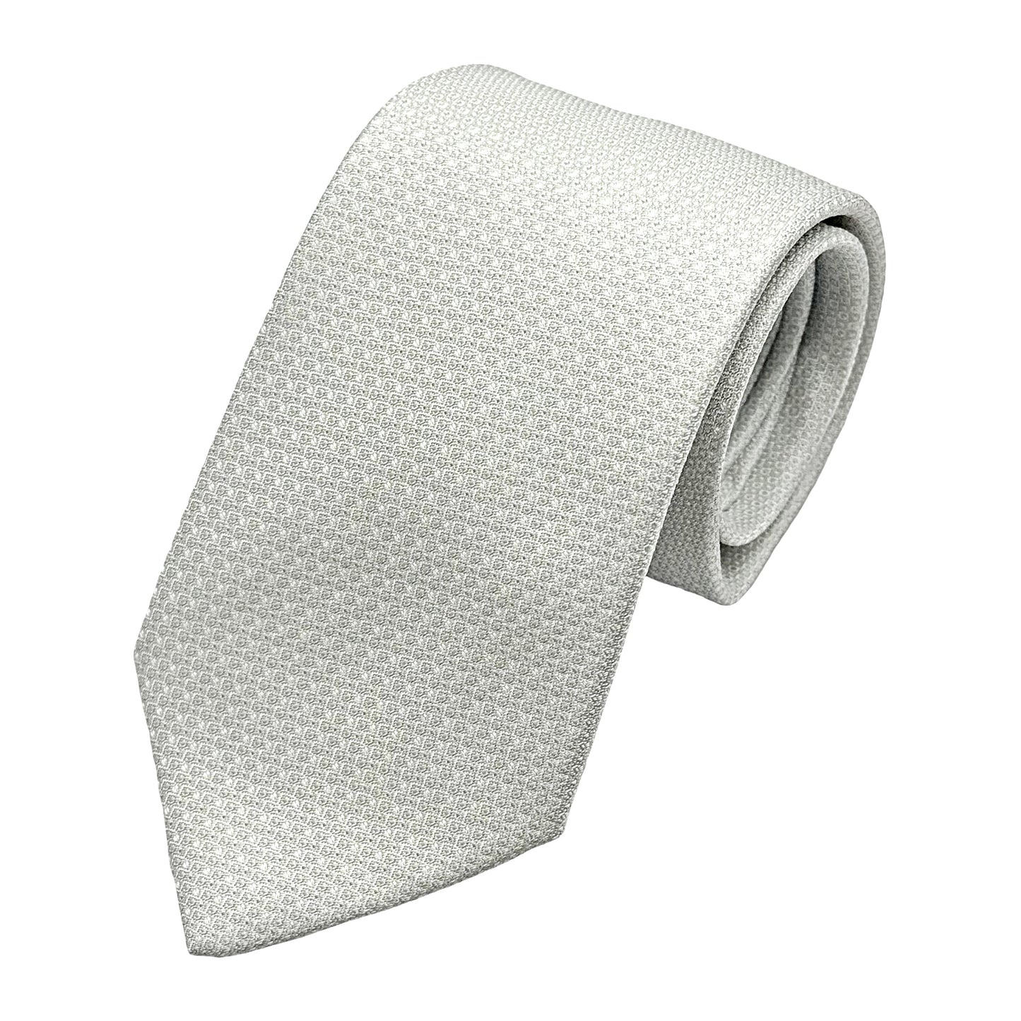 Off White Italian Mens Silk Textured Geometric Weave Neck Tie