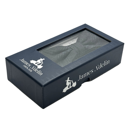 Charcoal Mens Luxury Pure Wool Subtle Check Weave Bow Tie
