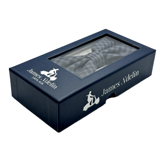 Charcoal Mens Luxury Pure Wool Mini Check Weave Bow Tie