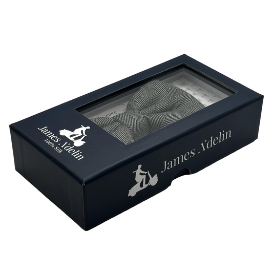 Grey Marle Mens Luxury Wool Blend Textured Herringbone Weave Bow Tie