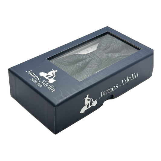 Charcoal Mens Luxury Wool Blend Textured Check Weave Bow Tie