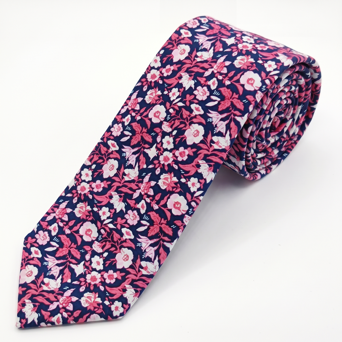 Blossom Floral Tie- Navy & Pink
