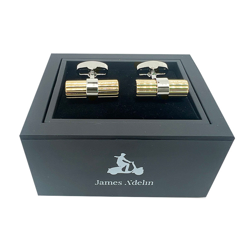 Silver/Gold Barrel Ribbed Cuff Links