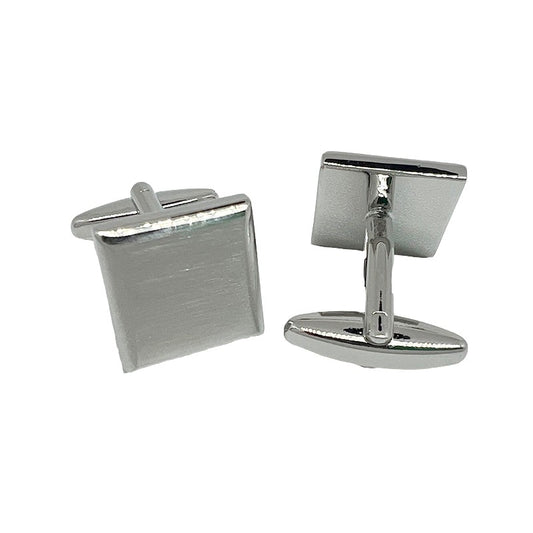 Silver Shaded Square Cuff Links