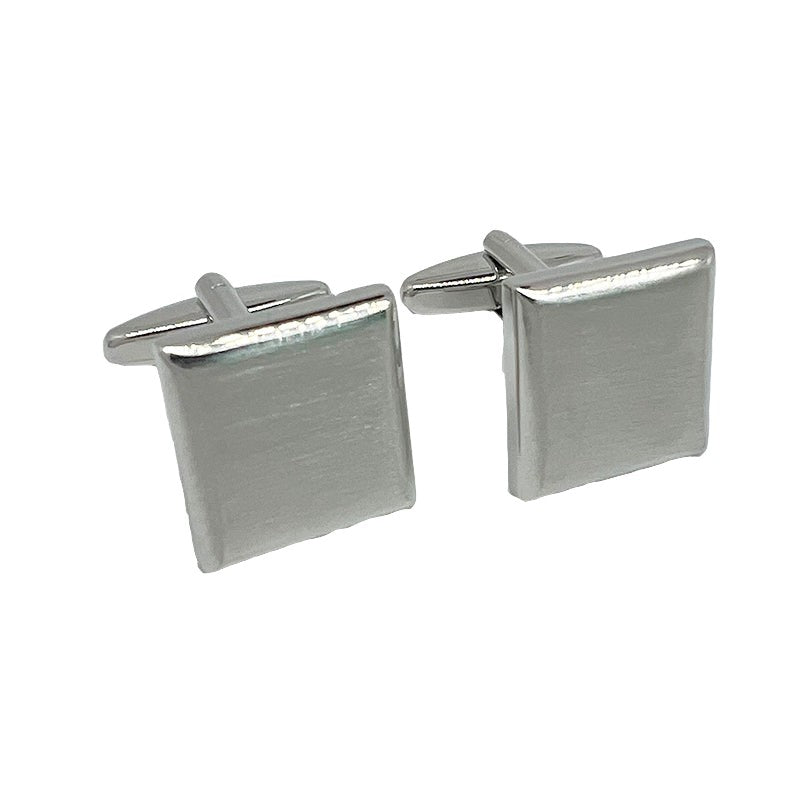 Silver Shaded Square Cuff Links