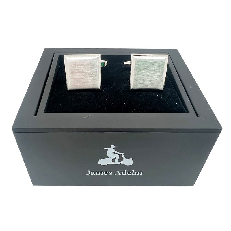 Silver Shaded Square Cuff Links