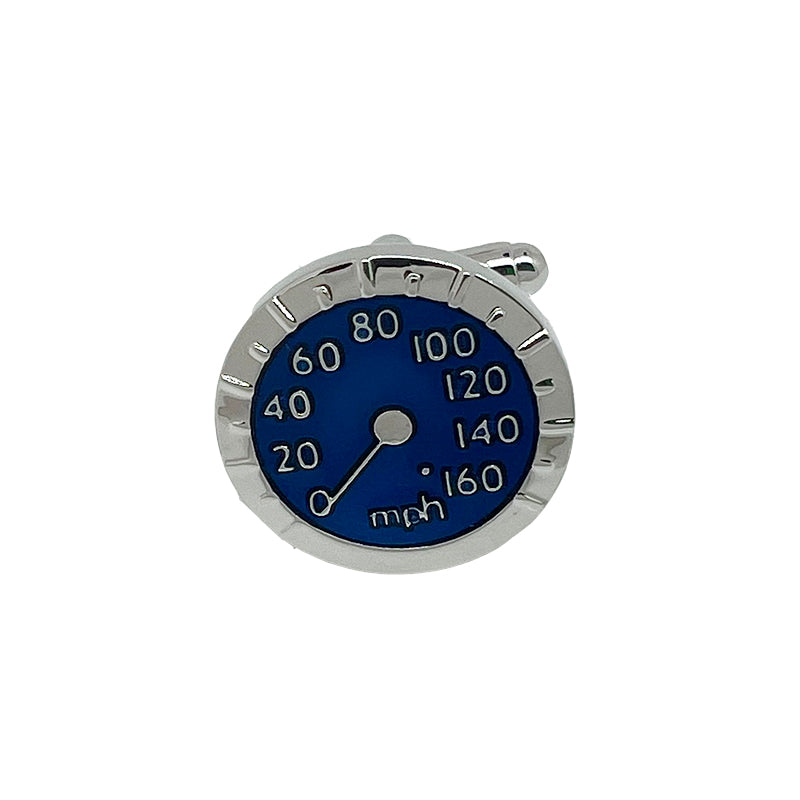 Silver/Blue Watch Circular Cuff Links