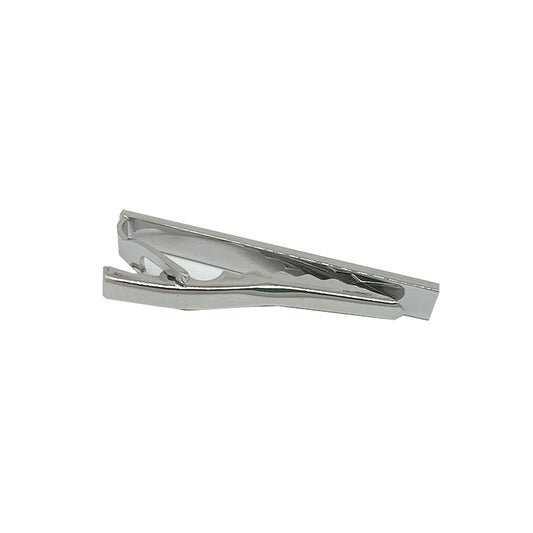 Silver Concave Tie Bar