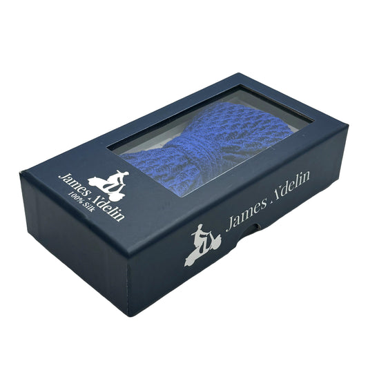 Royal Blue Luxury Mens Italian Textured Cotton Knitted Bow Ties
