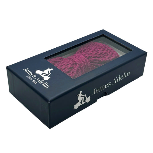 Magenta Luxury Mens Italian Textured Cotton Knitted Bow Ties