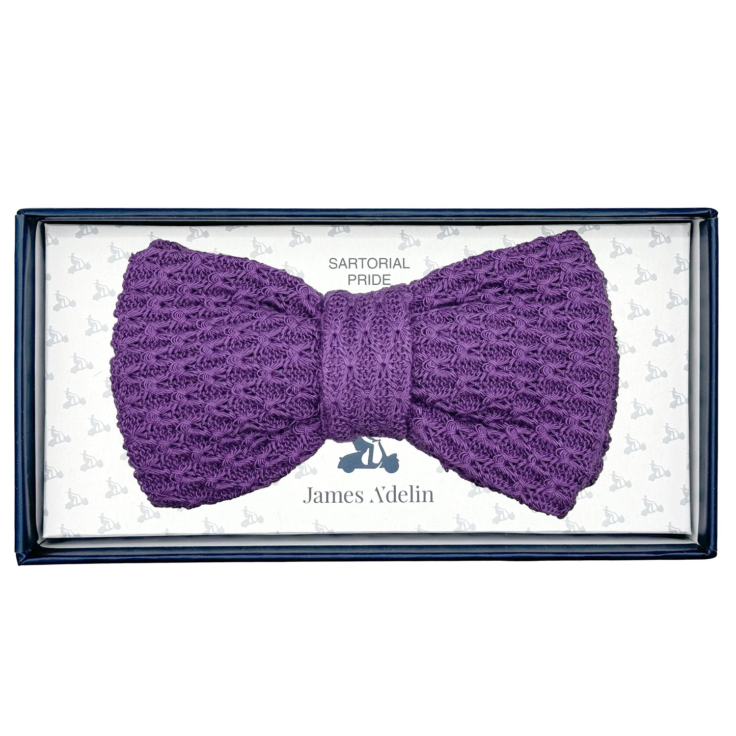Purple Luxury Mens Italian Textured Cotton Knitted Bow Ties