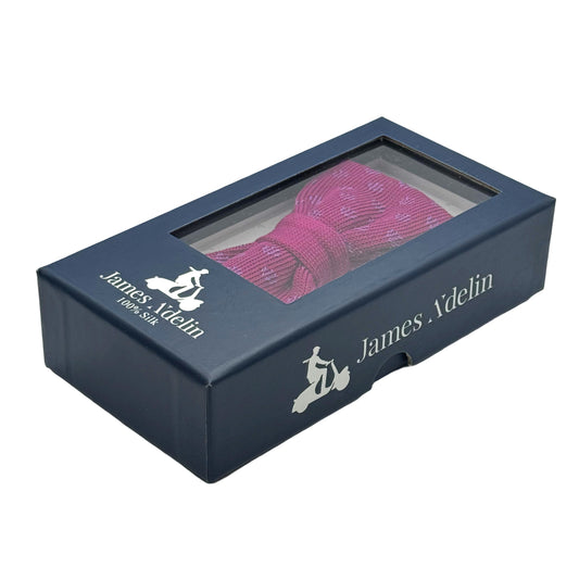 Magenta/Purple Luxury Mens Italian Knitted Cotton Spotted Weave Bow Ties