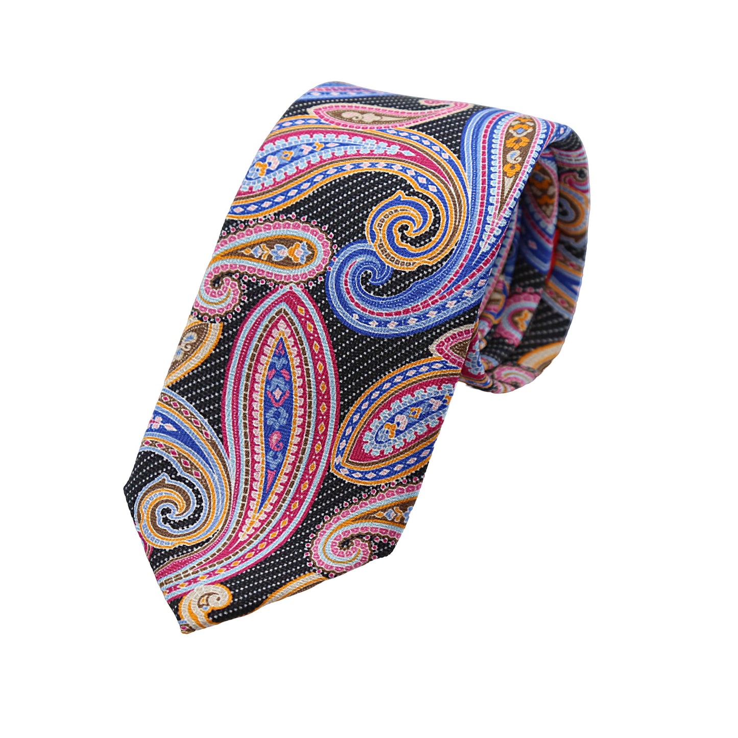 Multicoloured Mens Italian Pure Silk Paisley Neck Tie