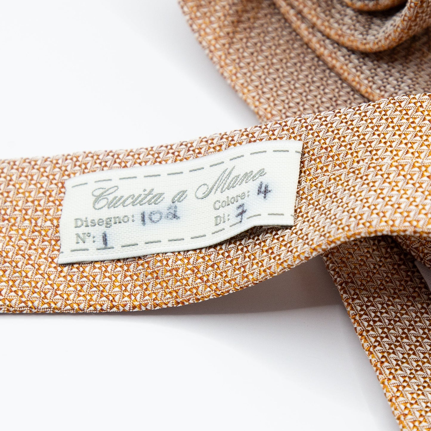 Burnt Orange Mens Italian Pure Silk Geometric Neck Ties