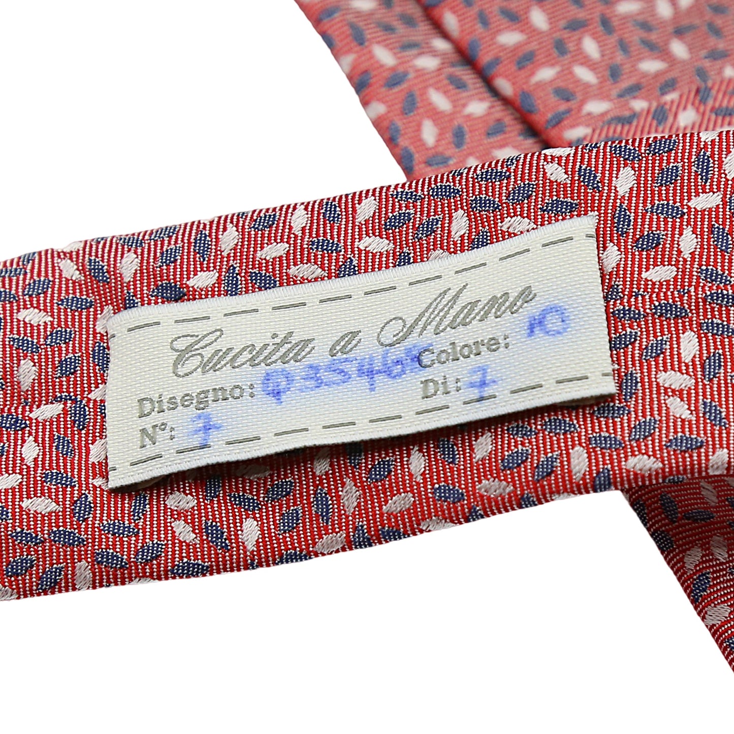 Red Mens Italian Pure Silk Floral Weave Neck Ties
