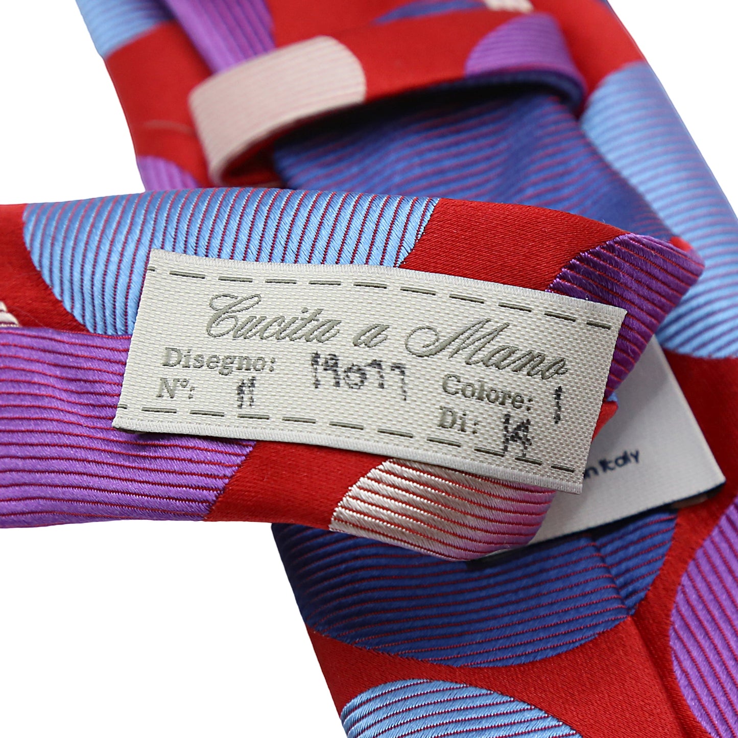 Red Mens Italian Pure Silk Satin Coloured Circles Neck Ties
