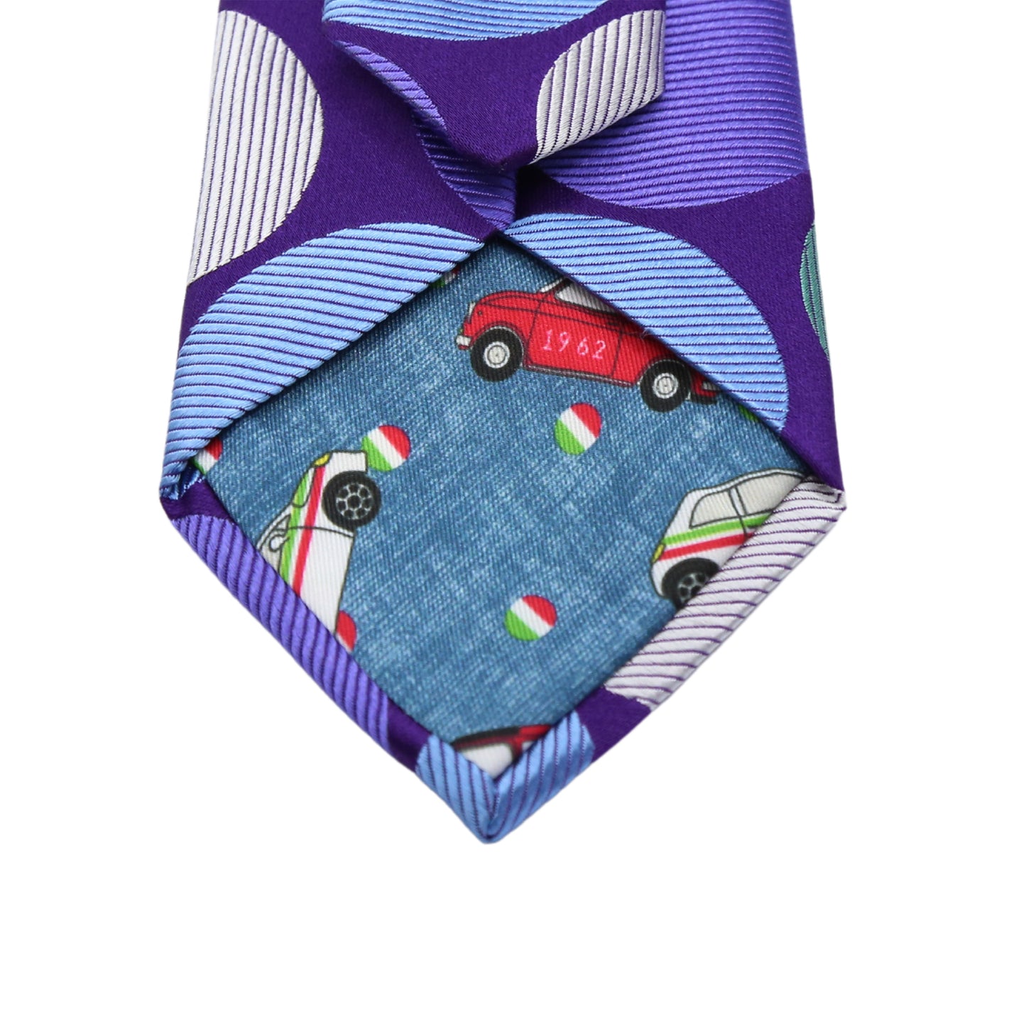 Purple Italian Polka Dot Silk Neck Tie in Purple