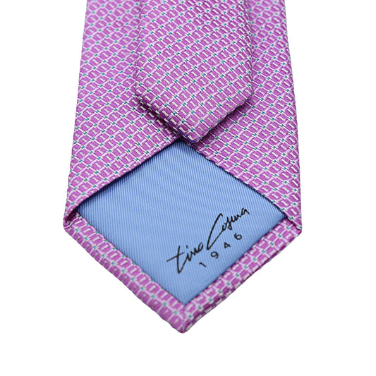 Hot Pink Mens Italian Pure Silk Textured Neck Tie