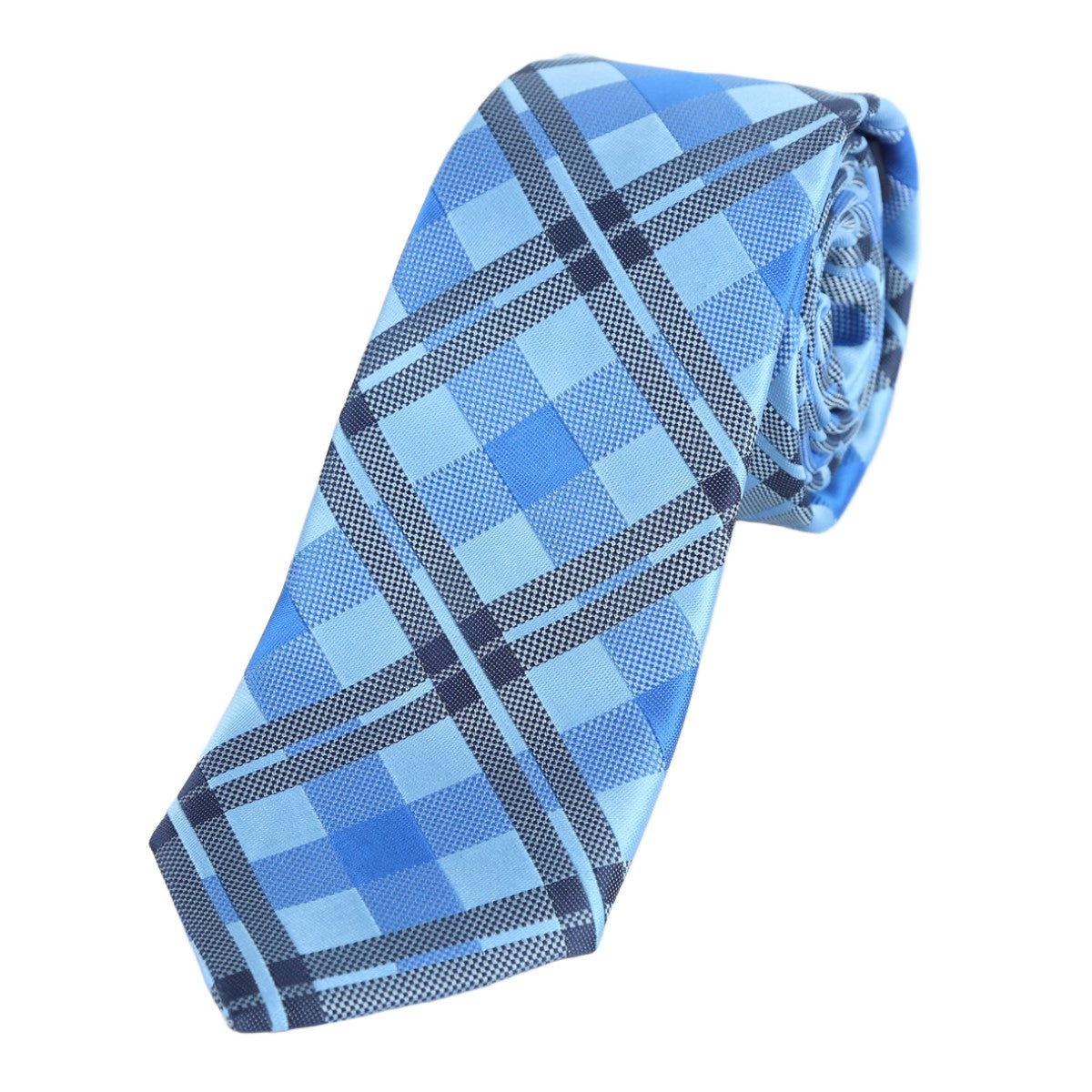 Blue/Sky/Navy Luxury Check Weave Neck Tie