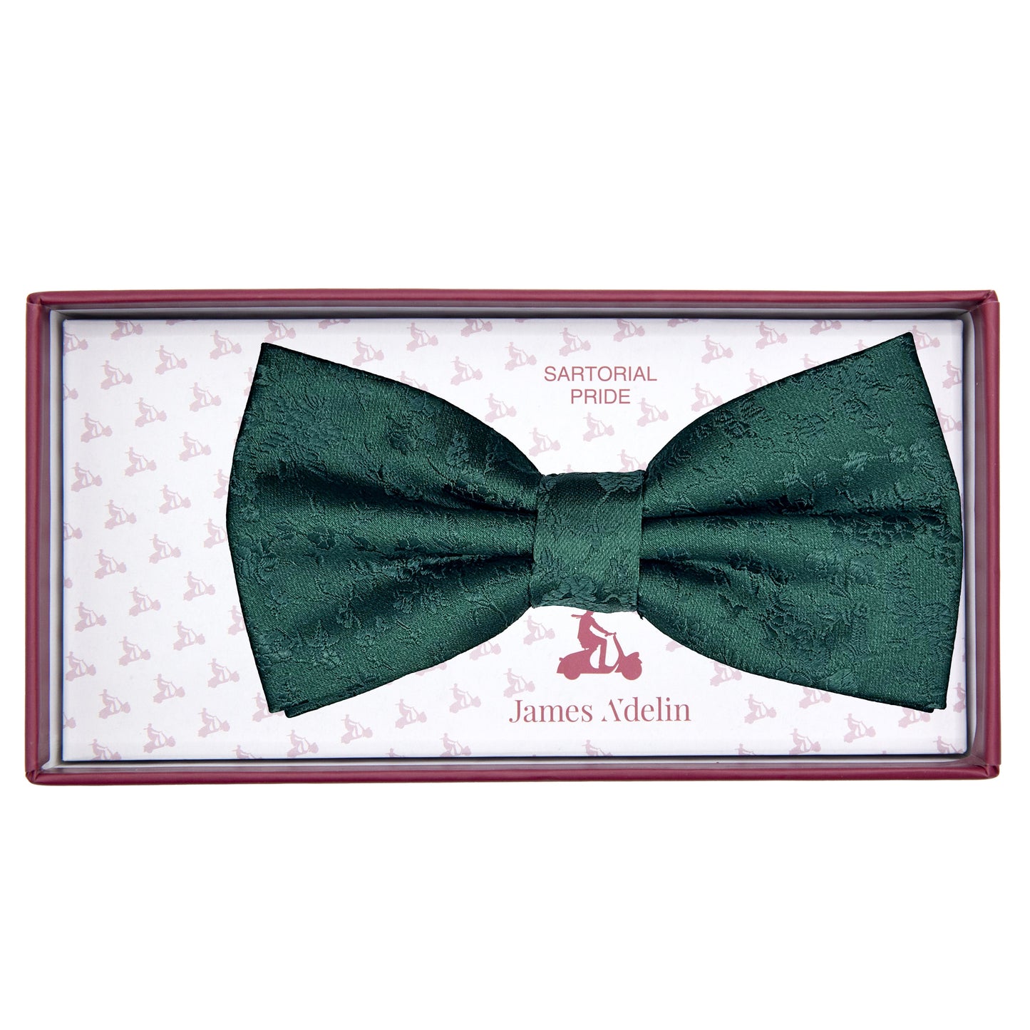 Dark Green Luxury Floral Weave Bow Tie