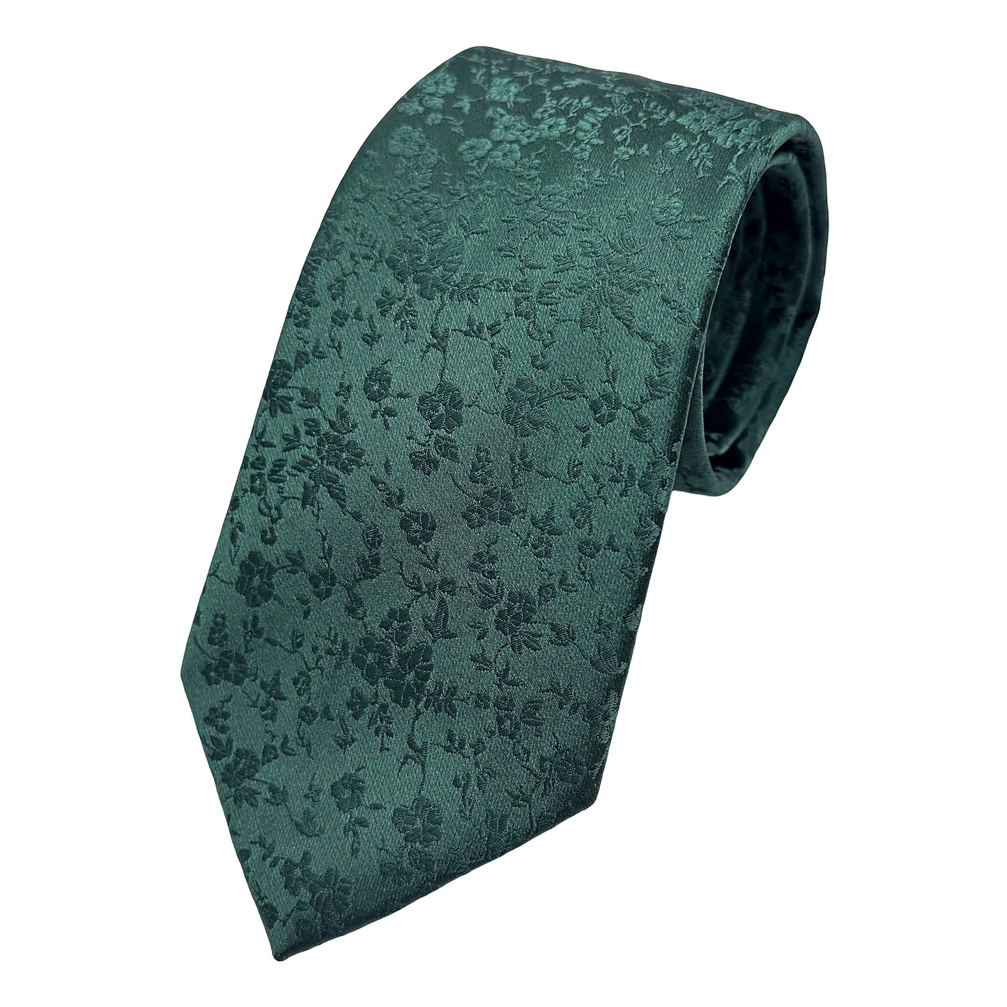 Dark Green Floral Weave Neck Tie
