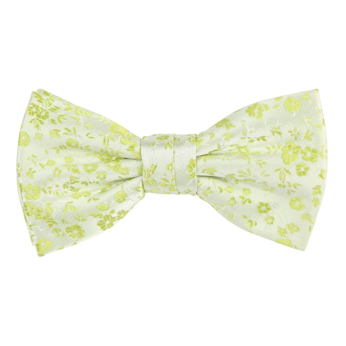 Lime Green Luxury Floral Weave Bow Tie