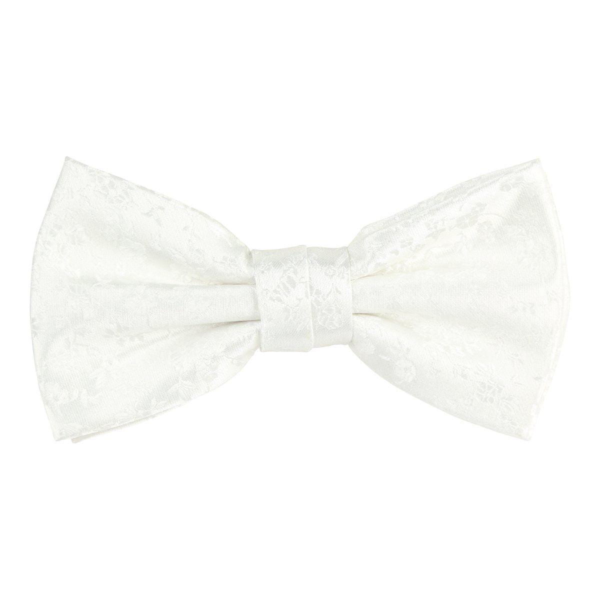 White Luxury Floral Weave Bow Tie