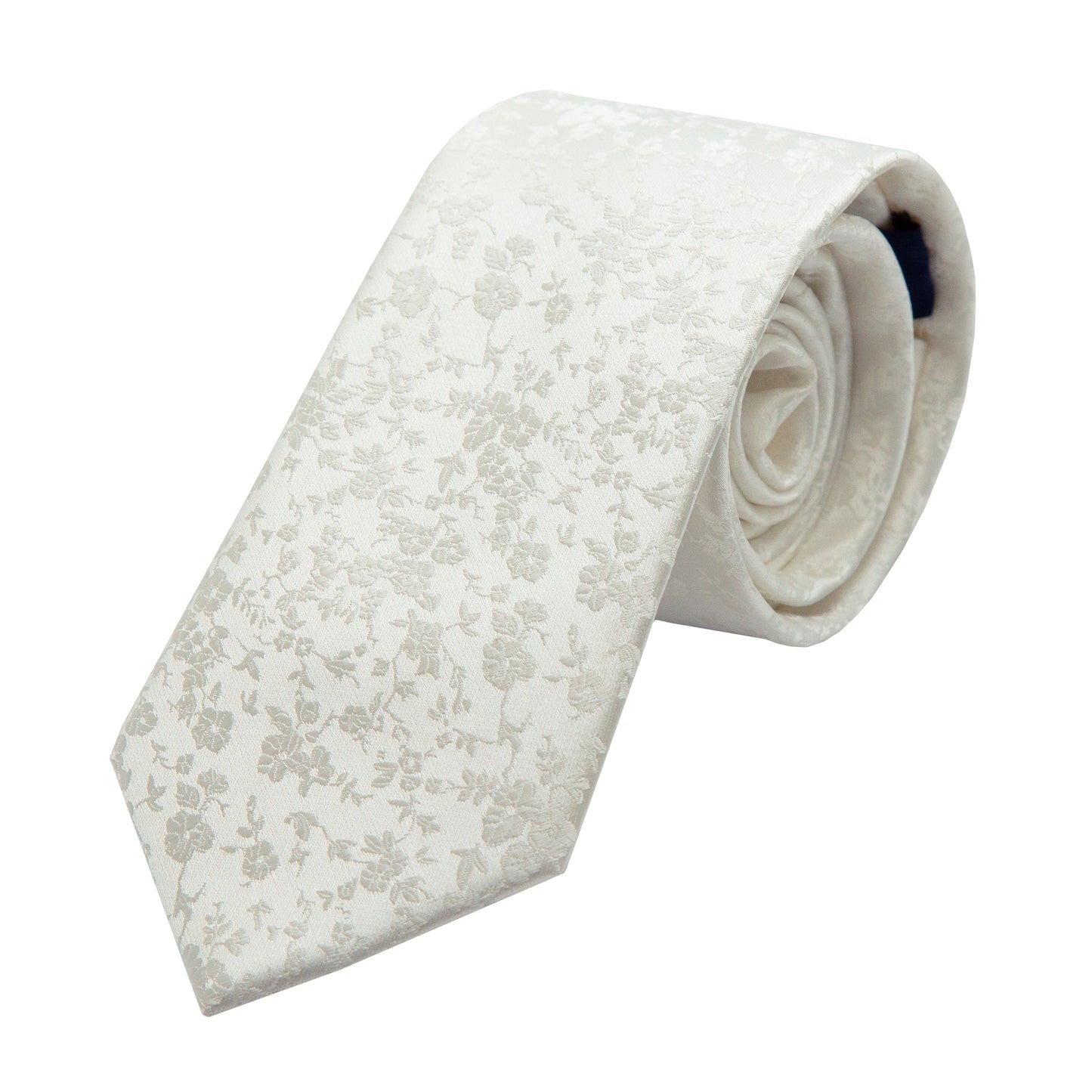 Off White Luxury Floral Weave Neck Tie