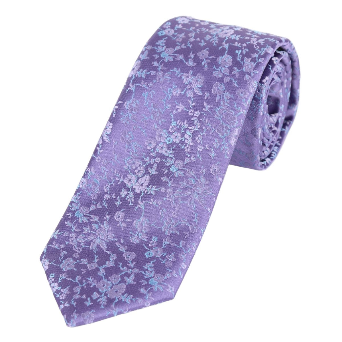 Purple/Blue Luxury Floral Weave Neck Tie