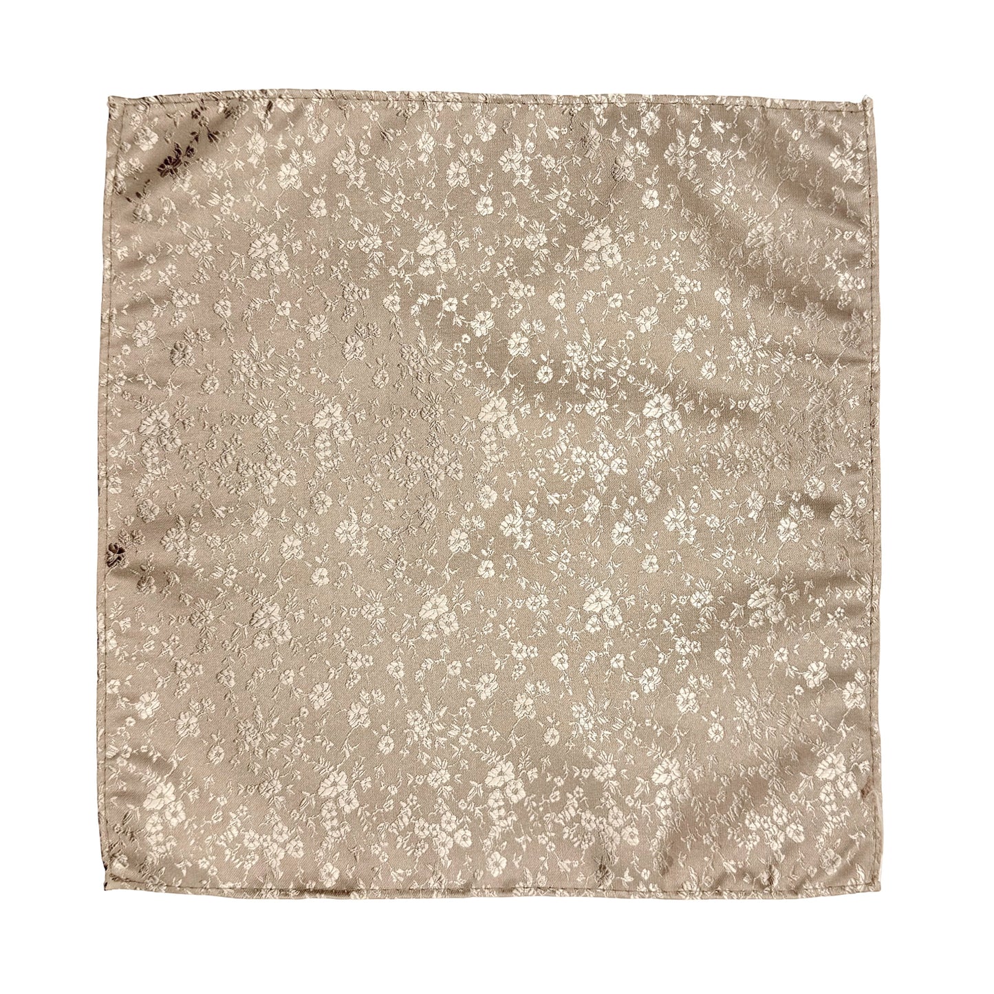Taupe Luxury Weave Floral Pocket Square