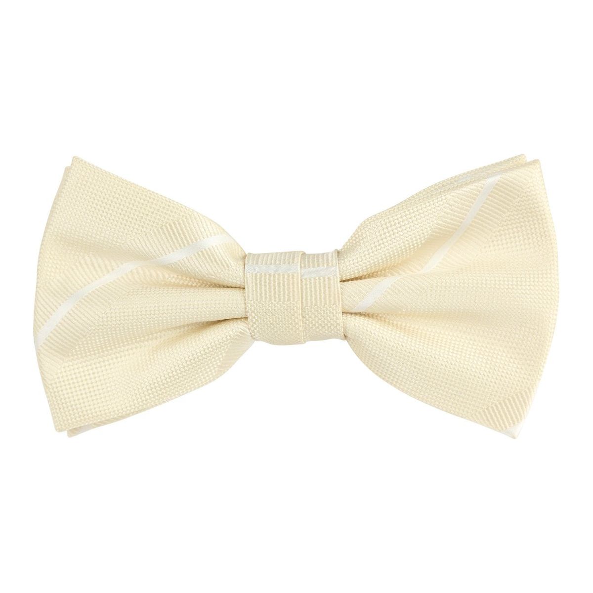 Ivory/White Luxury Regimental Striped Weave Bow Tie