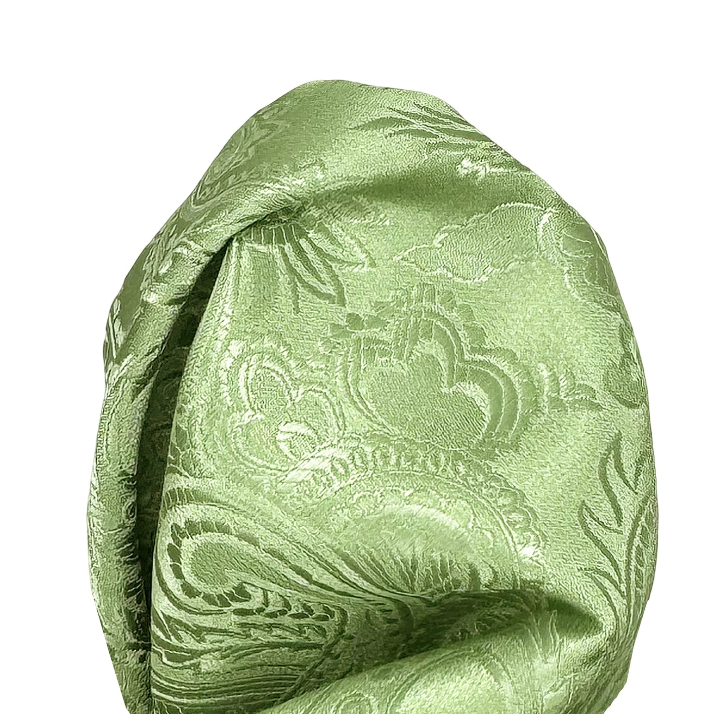 Sage Green Luxury Paisley Weave Pocket Square