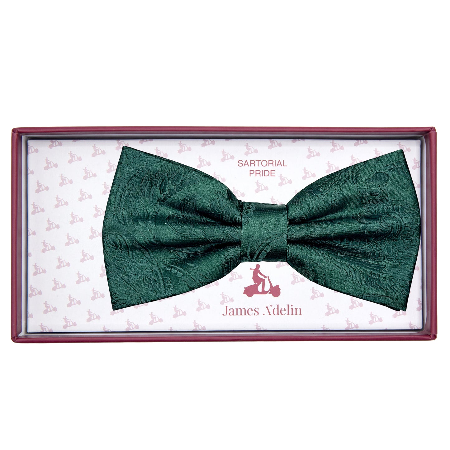 Dark Green Luxury Paisley Weave Bow Tie