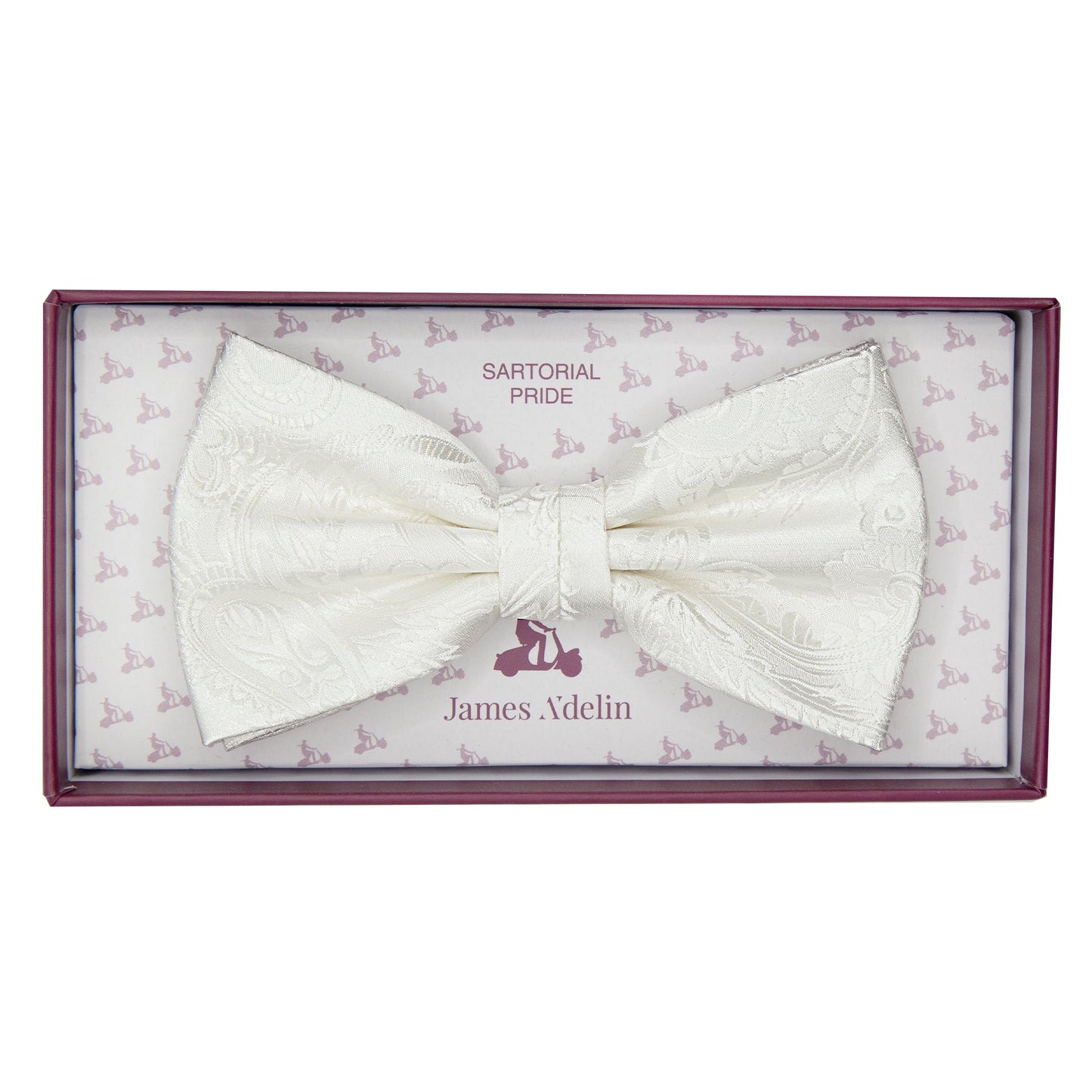 Off White Luxury Paisley Weave Bow Tie