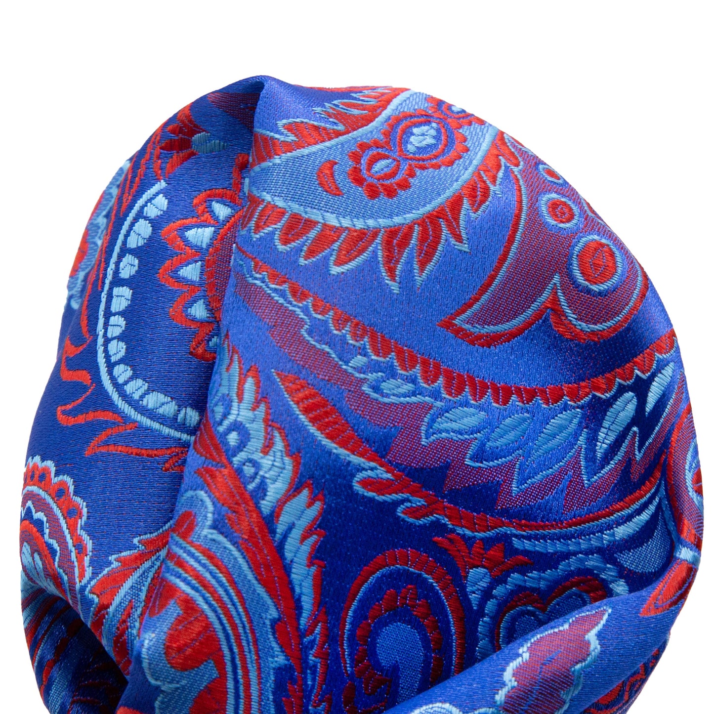 Royal/Blue/Red Luxury Paisley Weave Pocket Square