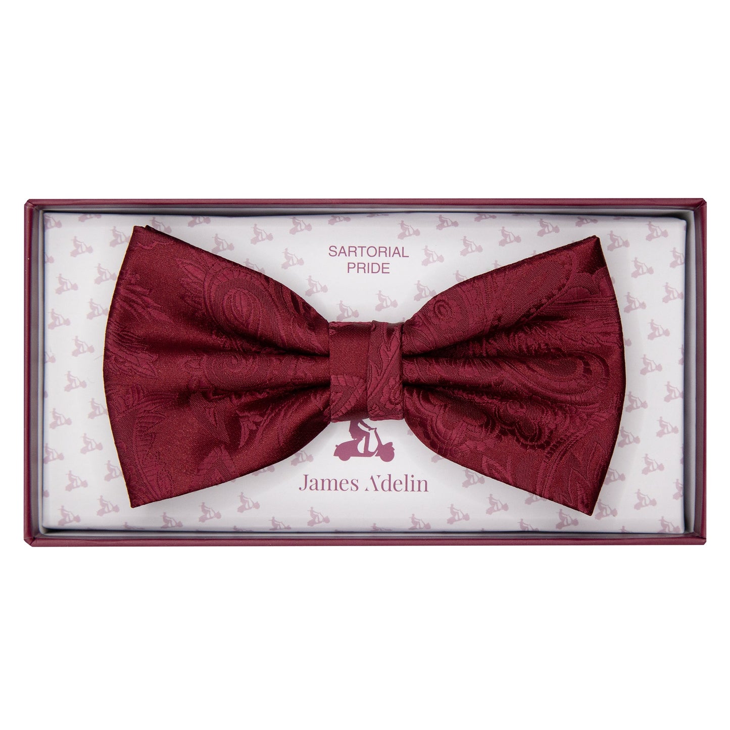 Burgundy Luxury Paisley Weave Bow Tie