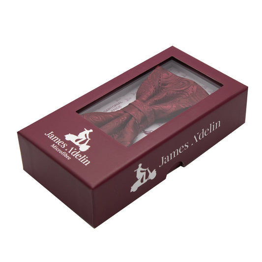 Burgundy Luxury Paisley Weave Bow Tie