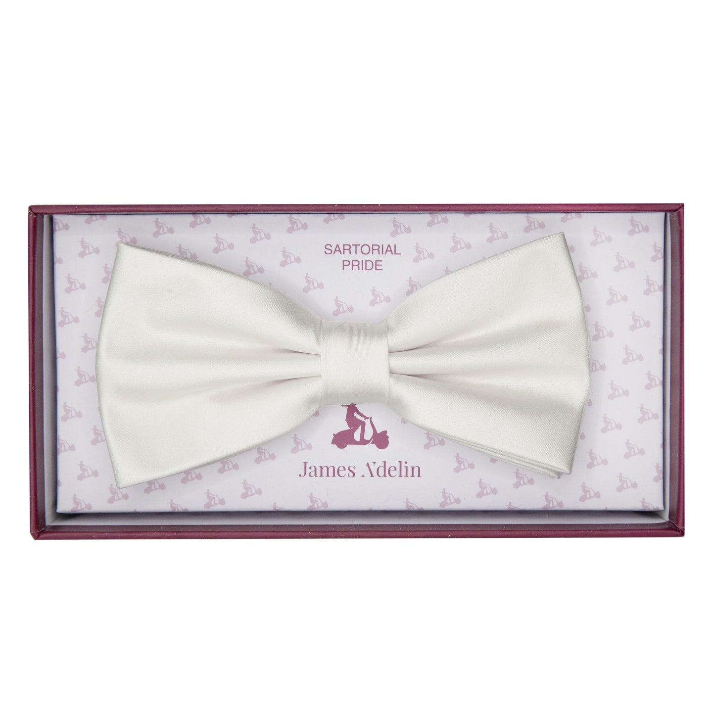 Off White Luxury Satin Weave Bow Tie