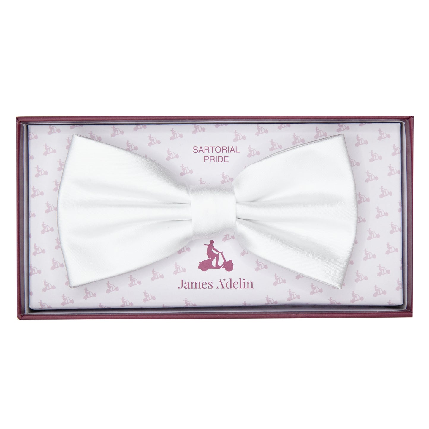 White Luxury Satin Weave Bow Tie
