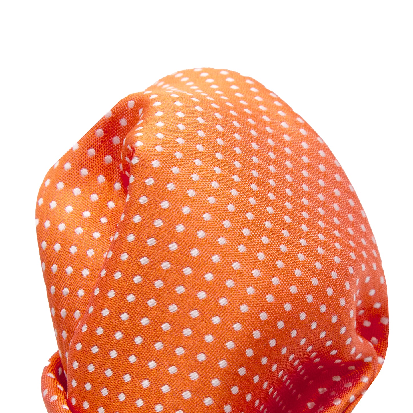 Orange/White Luxury Mini Spotted Weave Pocket Square