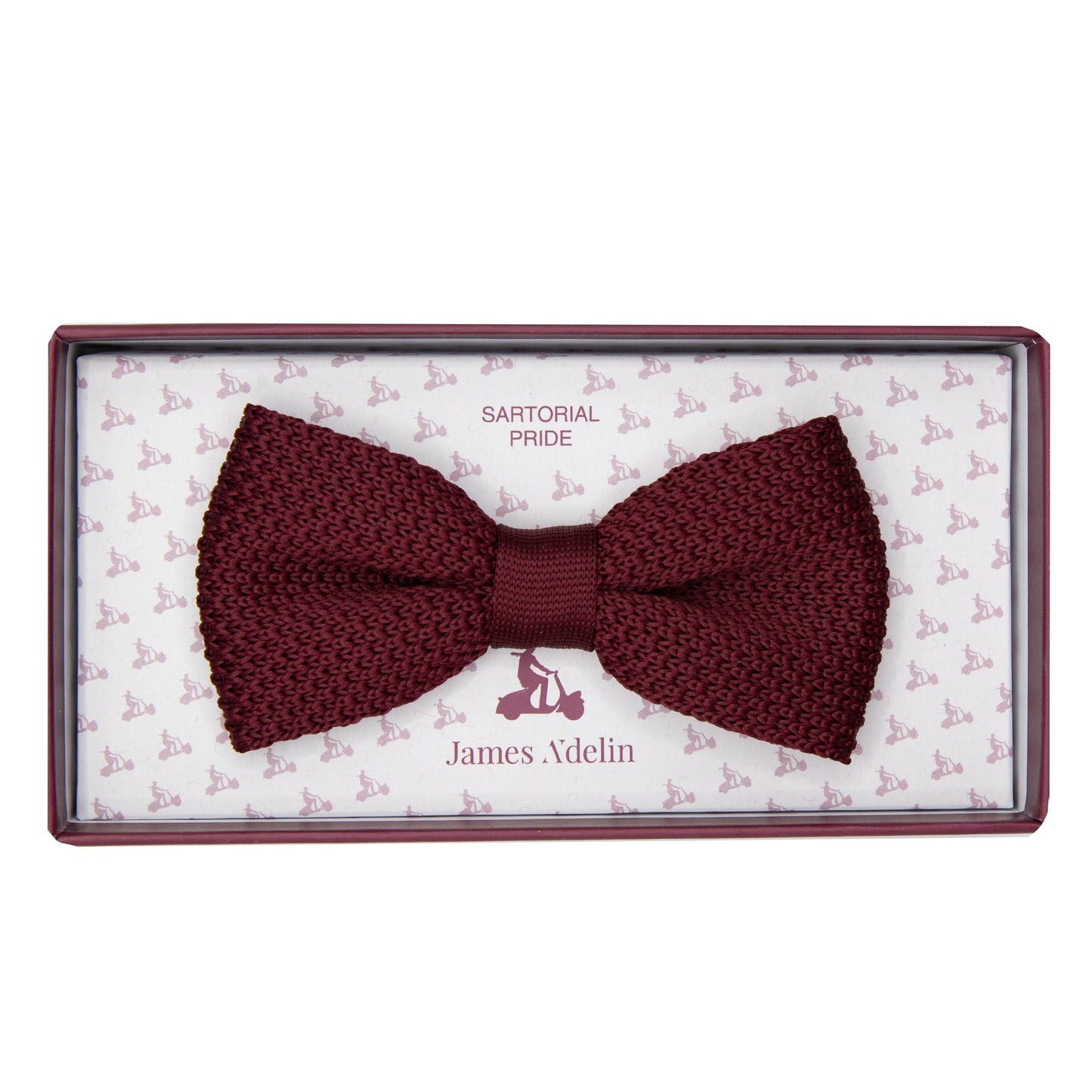 Burgundy Luxury Knitted Bow Tie