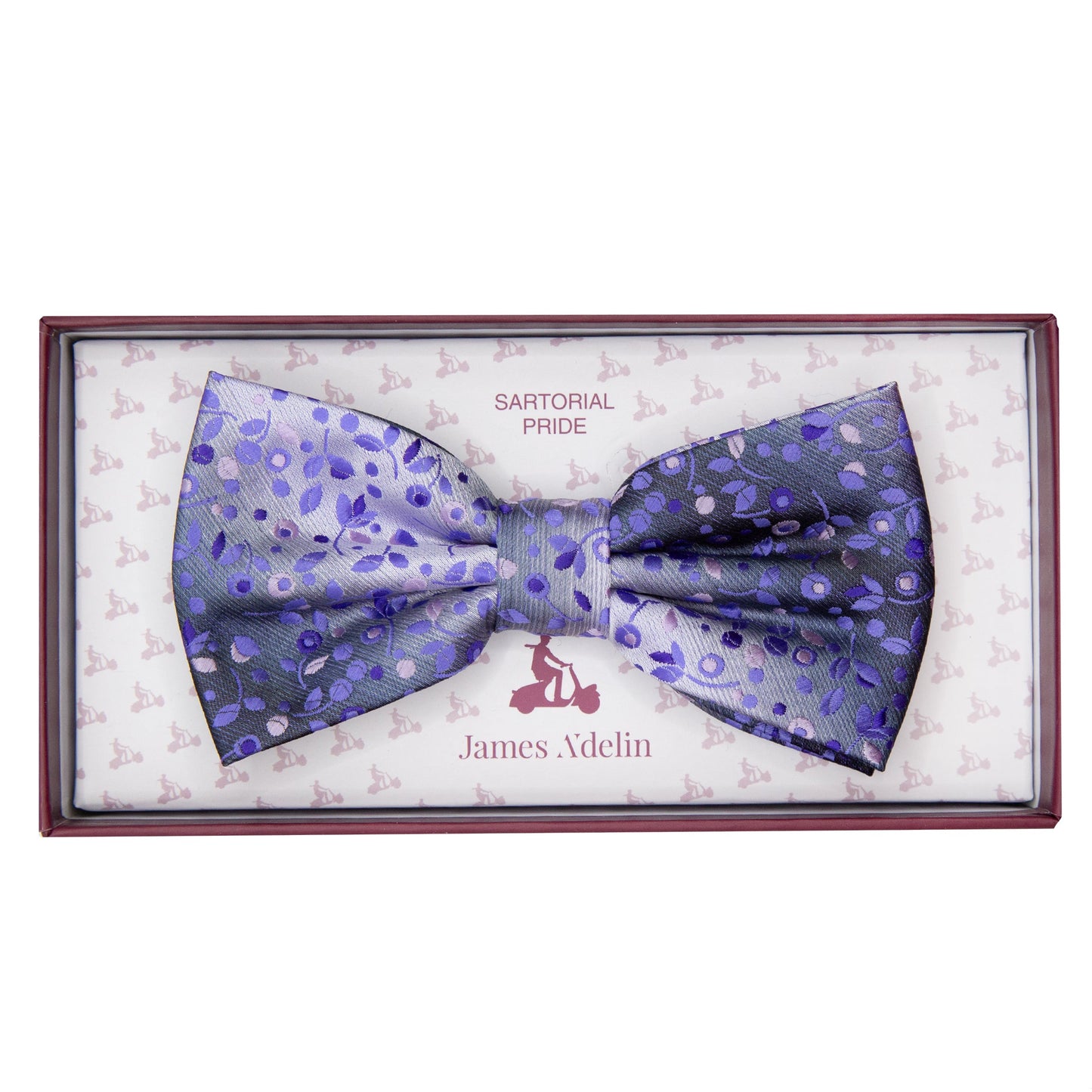 Purple Luxury Mini Floral Weave Bow Tie