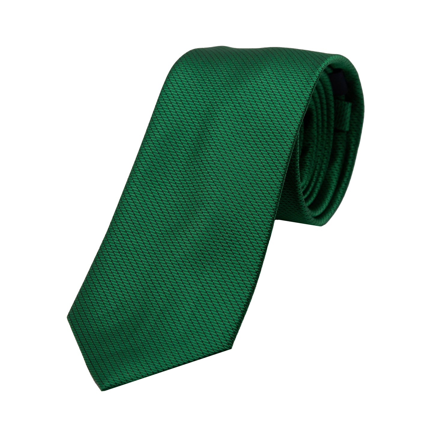 Green Luxury Spotted Pin Dot Textured Weave Neck Tie