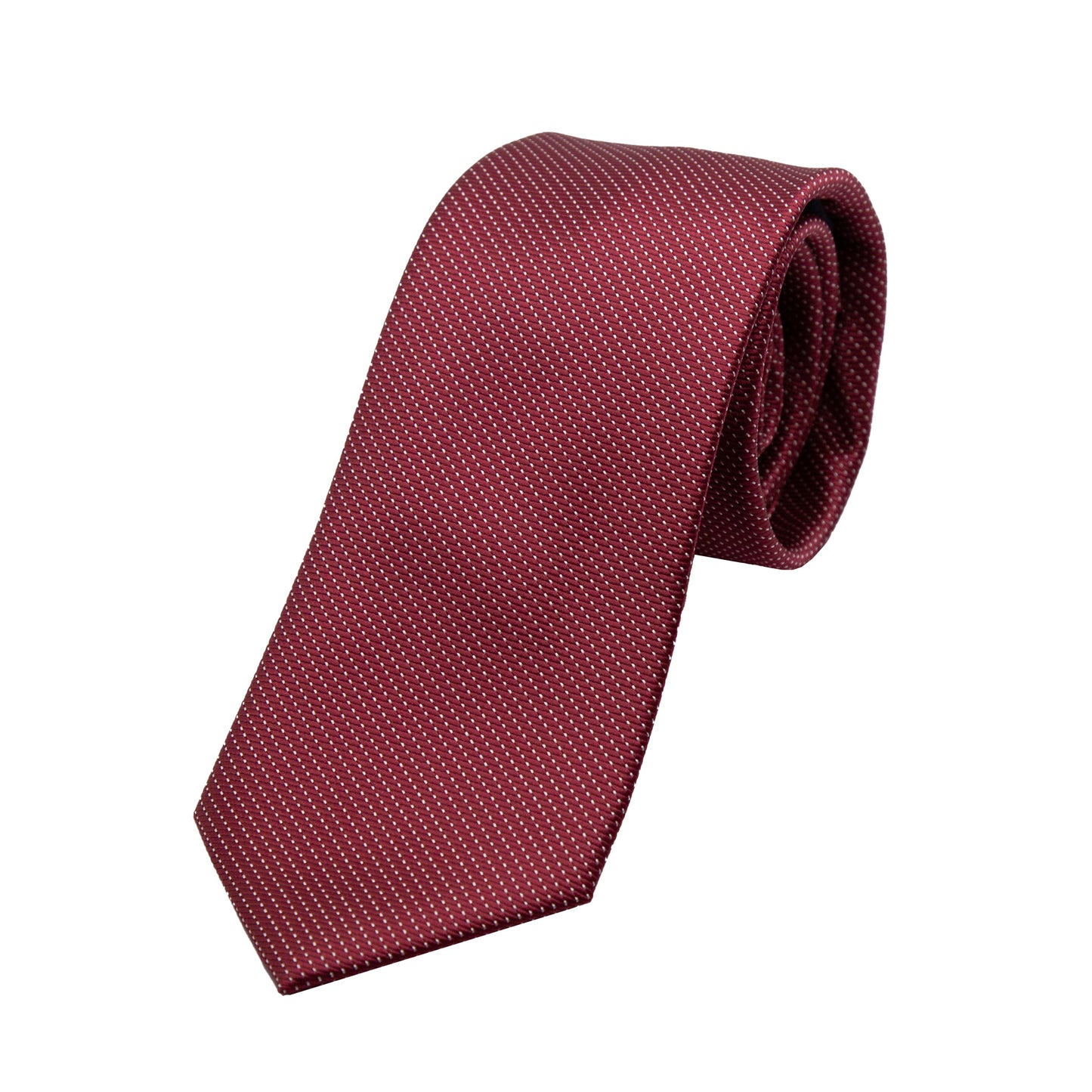 Burgundy Luxury Spotted Pin Dot Textured Weave Neck Tie