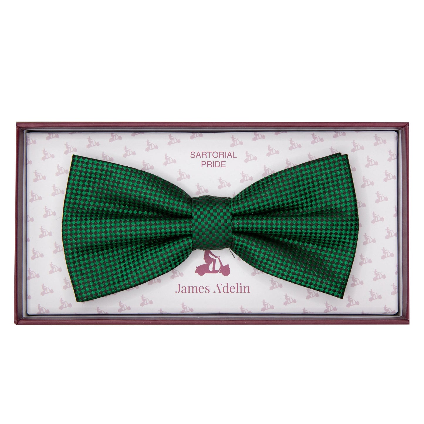 Green Luxury Textured Weave Bow Tie