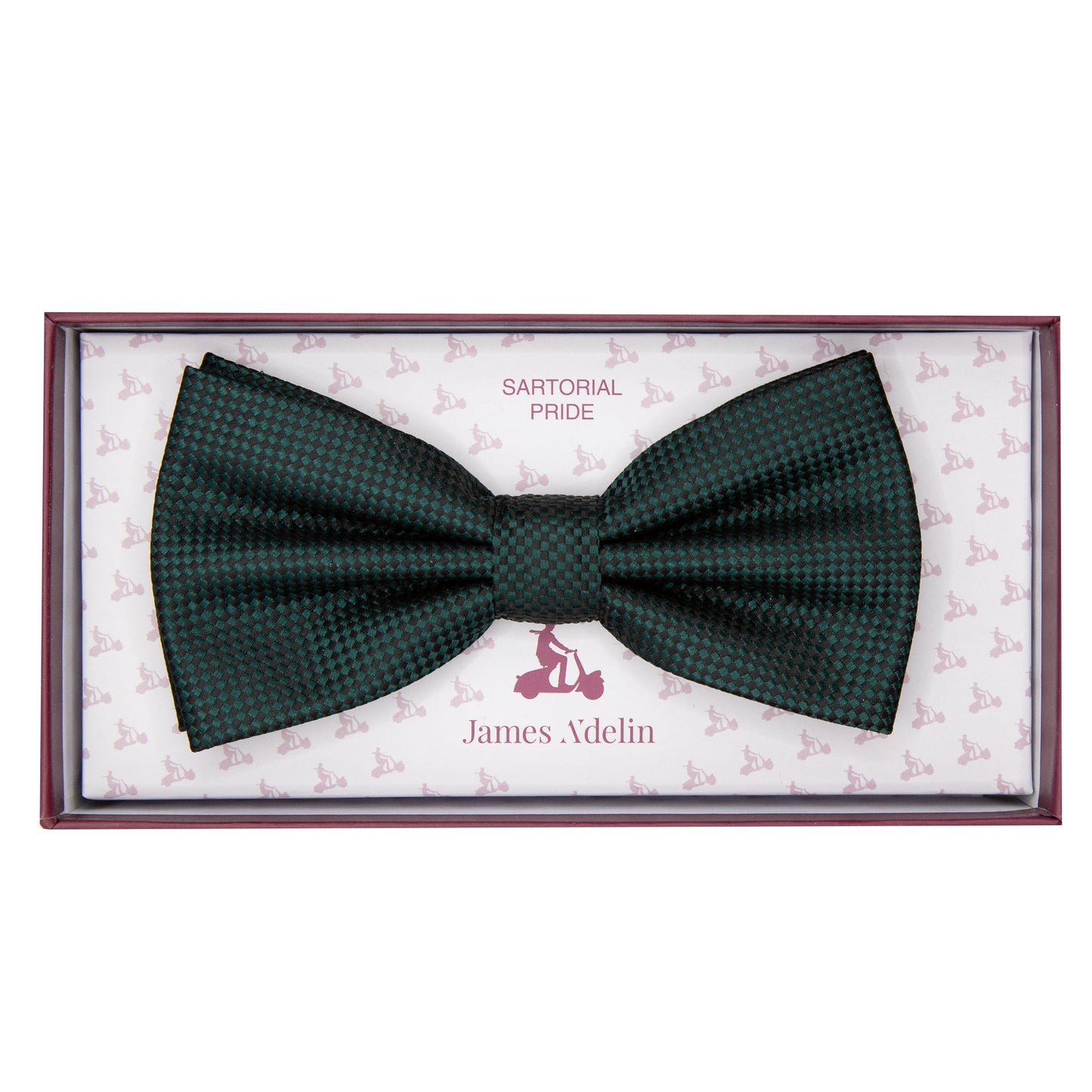 Dark Green Luxury Textured Weave Bow Tie