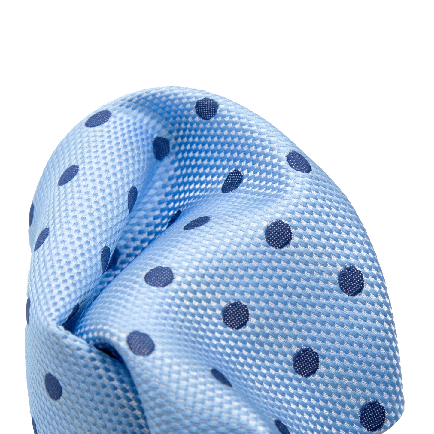 Sky/Navy Luxury Polka Dot Textured Weave Pocket Square