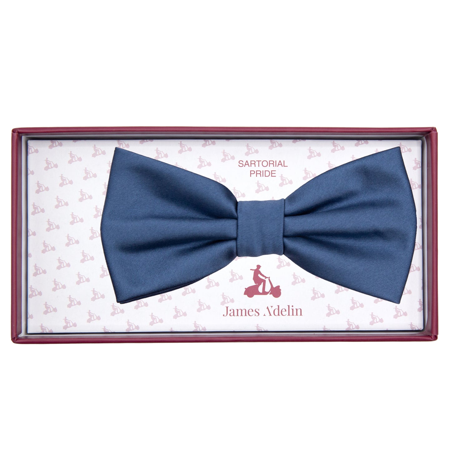 Slate Blue Luxury Satin Weave Bow Tie
