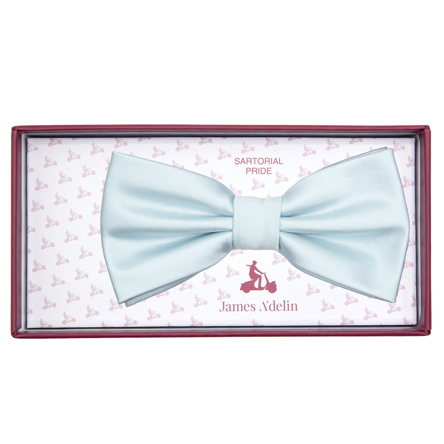 Ice Blue Luxury Satin Weave Bow Tie